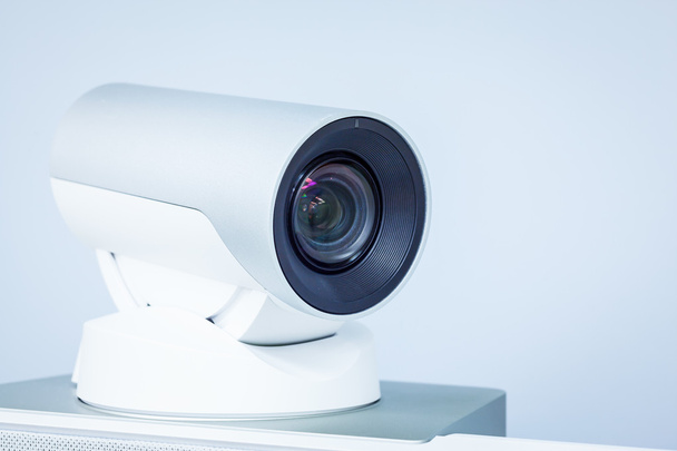 teleconference, video conference or telepresence camera closeup - Foto, afbeelding