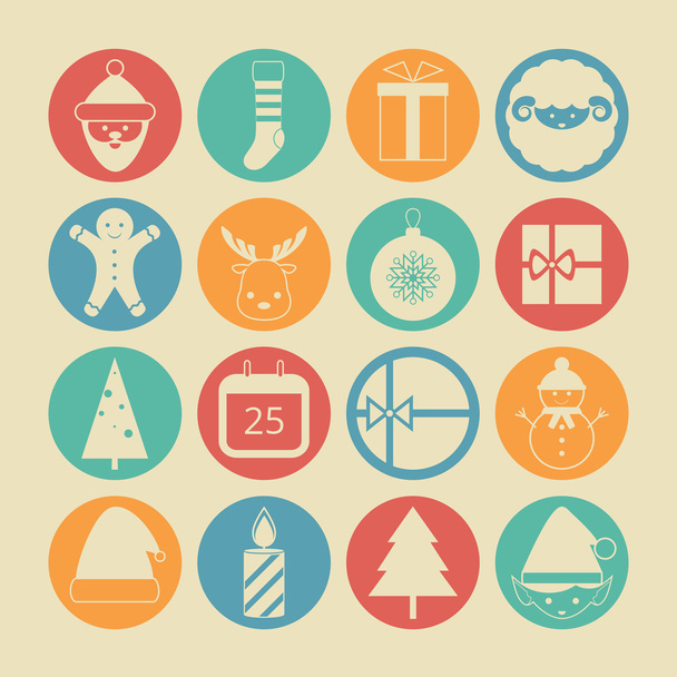 Christmas icons set. - Vector, Image