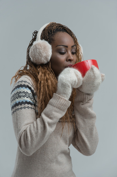 African winter woman - Valokuva, kuva