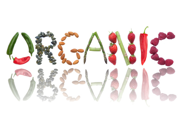 Organic  word isolated on white - Photo, image