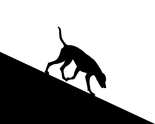 犬が下り坂を走る - ベクター画像