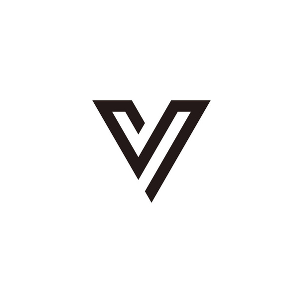Letter V and S lines geometric symbol simple logo vector - Vektori, kuva