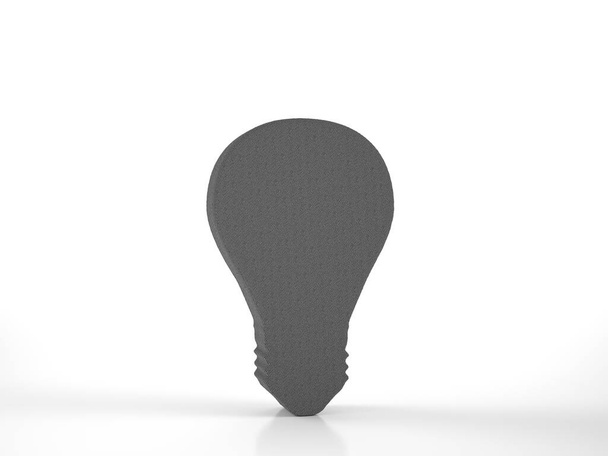 Knitted bulb symbol on a white background. 3d illustration. - Photo, image