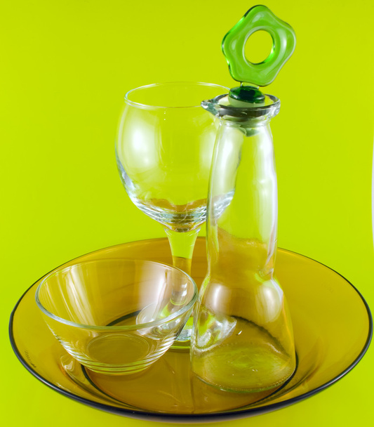 Glass bottle on a colorful background - Φωτογραφία, εικόνα
