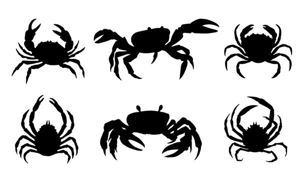 crab silhouettes - Vector, Image