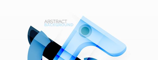 Fondo abstracto geométrico minimalista. Líneas, círculos con efectos de sombra composición papel pintado diseño - Vector, Imagen