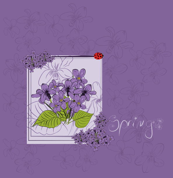 hermosa tarjeta violeta
 - Vector, Imagen