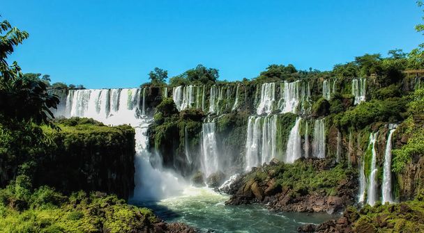 View of Iguazu Falls, Cataratas do Iguazu, from the Brazilian side, Paran, Brazil. - Foto, imagen