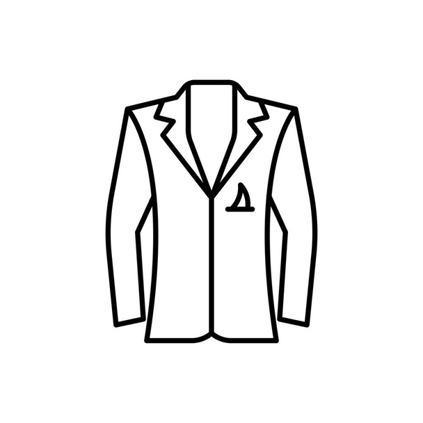 Mens blazer outline template icon. Basic clothing men symbol.... Classic men blazer. Front view jacket, Isolated on white background.. For Illustration, logo, app, web design, dev, ui - Photo, Image