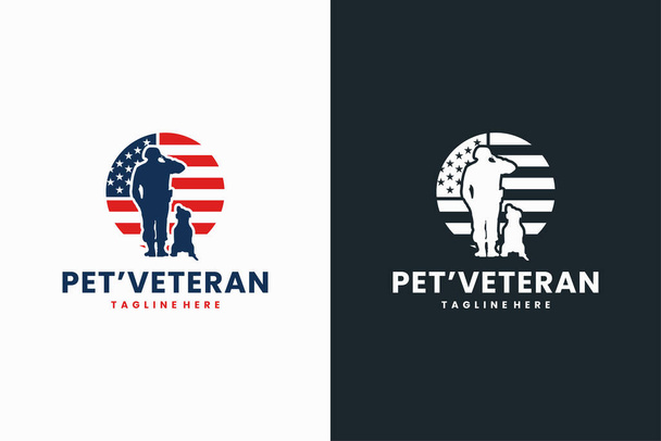 dog veteran vector logo design illustration - Vector, Image