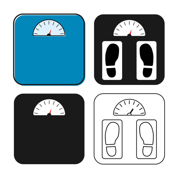 Set of Weight scale icon, healthy diet body symbol, loss calorie measure vector illustration . - Διάνυσμα, εικόνα