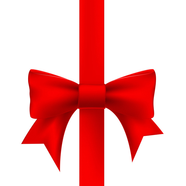 red ribbon with a bow - Vector, Imagen