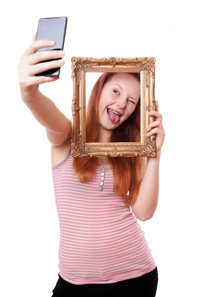 selfie con marco de imagen
 - Foto, imagen