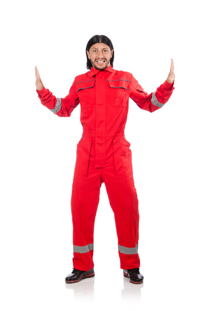 Industriearbeiter im roten Anzug - Foto, Bild