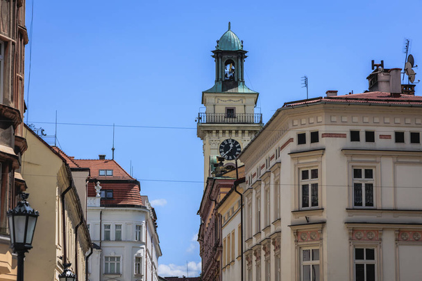 Tower of Town Hall in historic part of Cieszyn city, Poland - Φωτογραφία, εικόνα