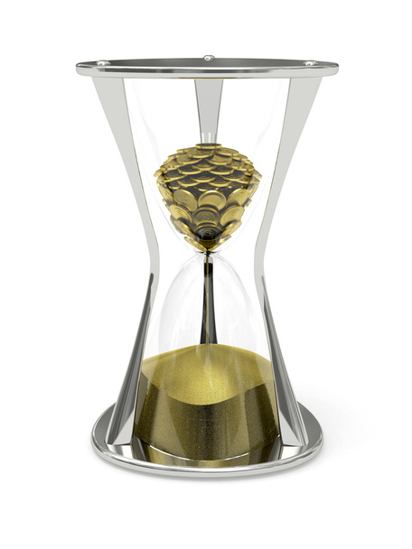 Golden coins are converted into the sand in the hourglass - Zdjęcie, obraz