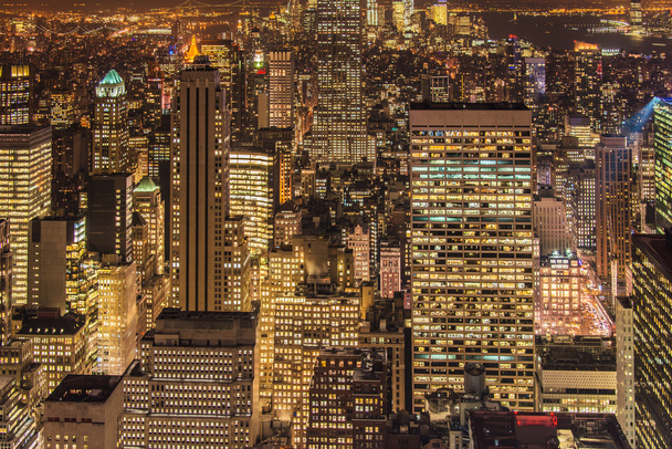 Famous skyscrapers of New York at night - 写真・画像