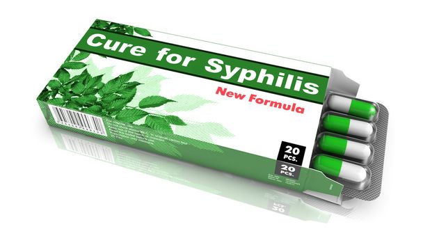 Guérison de la syphilis, Plaquette thermoformée ouverte verte
. - Photo, image