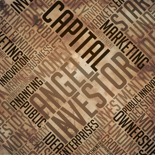 Ángel Inversor - Grunge Brown Word Collage
. - Foto, Imagen