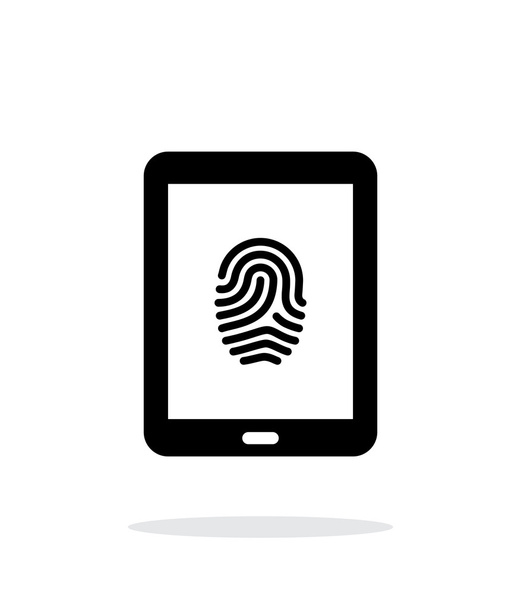 Tablet fingerprint icon on white background. - Vector, Image