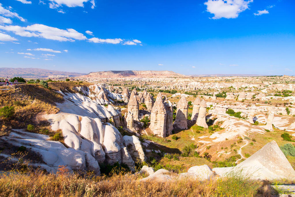 Gorkundere Valley view of rock formations and fairy chimneys in Cappadocia Turkey - Фото, изображение