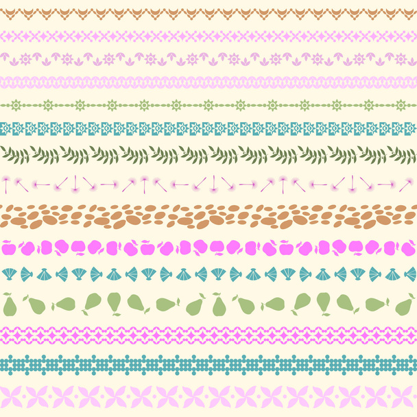 Seamless pattern composed of 15 borders - Vektor, kép