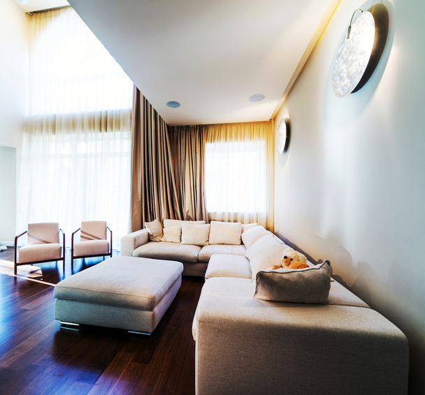 Velká moderní obývací pokoj s Tv - Fotografie, Obrázek