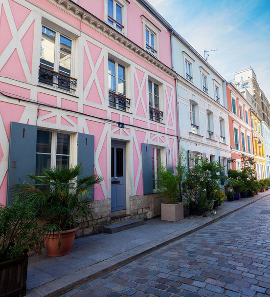Вид на Рю Крем'є в 12-му окрузі. Це одна з найкрасивіших вулиць Парижа.. - Фото, зображення