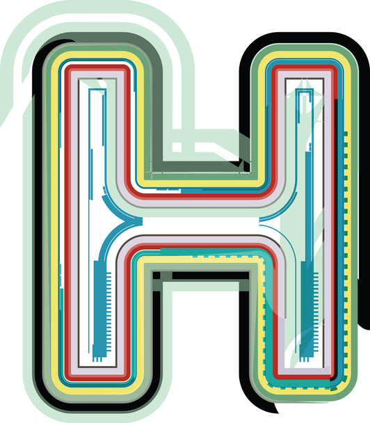 Abstract colorful Letter H - Vetor, Imagem
