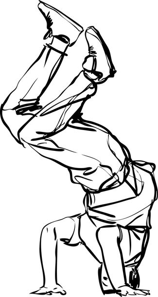 Bboy guy dancing breakdance black and white - Vektor, Bild