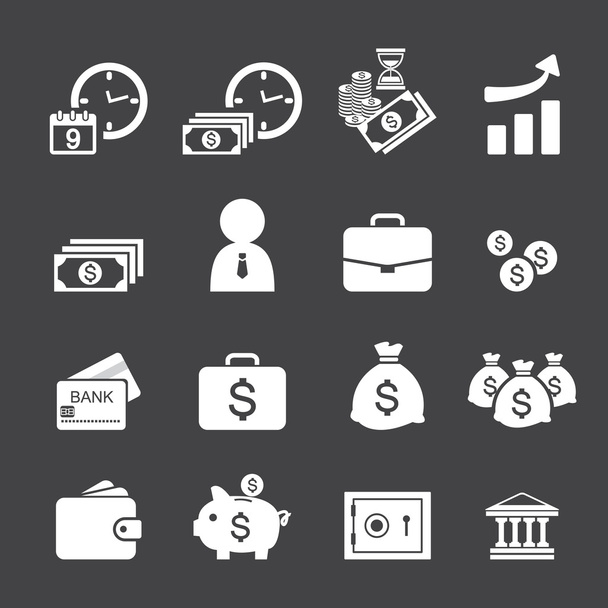 money and finance icon set - Vektor, kép