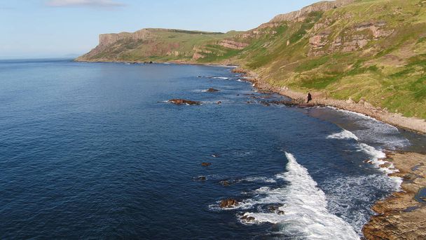 Fair Head Atlantic Ocean Co Antrim Coastline Irlanda del Norte  - Foto, Imagen