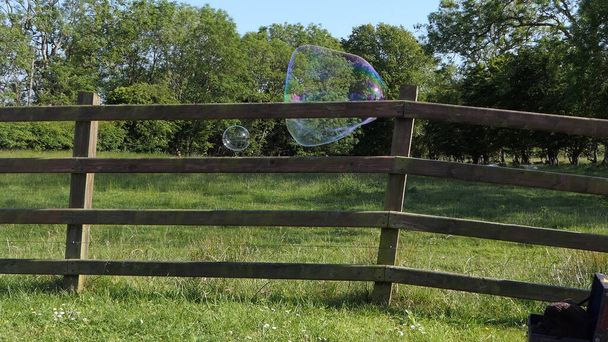 Гігантська мильна бульбашка з міхуровою паличкою - Фото, зображення