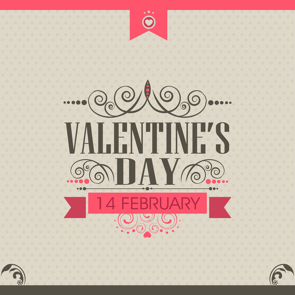 Valentine's Day celebration greeting card design. - Vector, Image