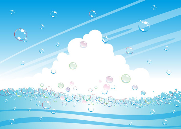 blue bubbles background - Vector, Image