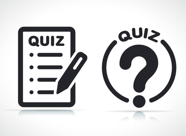 quiz icon black and white isolated illustrations - Vector, Imagen