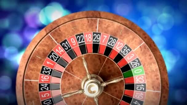 Casino ruleta kolo rozostřeného pozadí - Záběry, video