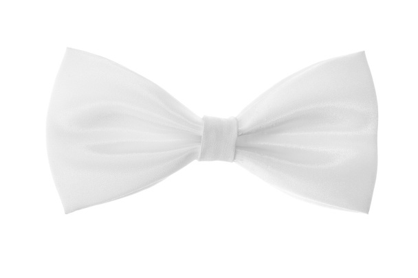 Corbata blanca sobre fondo blanco
 - Foto, imagen