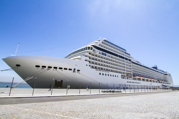 Huge cruise ship docked in Lisbon, Portugal - Photo, Image
