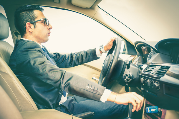 Business man driving his car - Фото, изображение