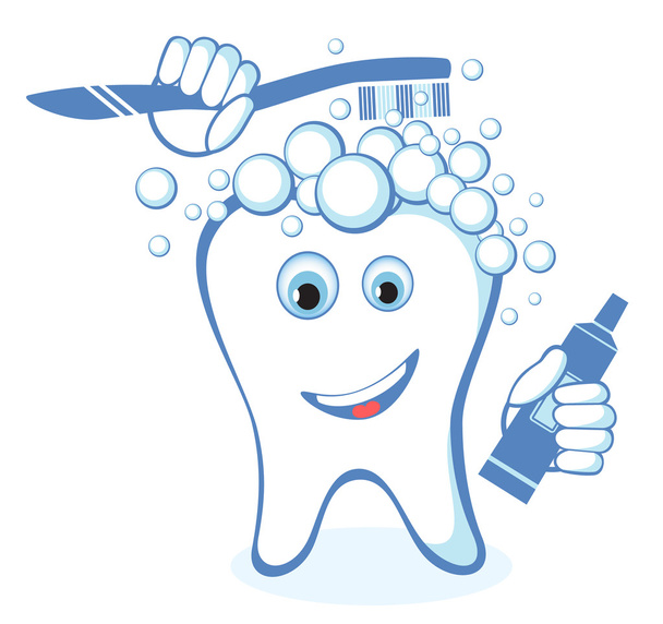 Sağlıklı beyaz parlak diş  - Vektör, Görsel