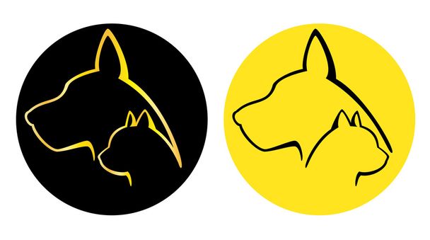 Dog and Cat logotypes  - Vector, Image