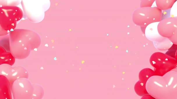 Isolated Heart Confetti Overlay background - Video