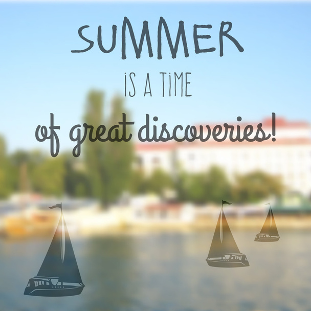 Summer holidays poster with blurry effect. Vector background. - Διάνυσμα, εικόνα