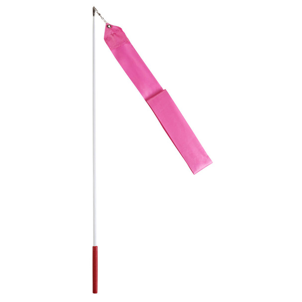 pink gymnastic tape fixed on a stick on a white background, vertical layout, isolate - Foto, afbeelding
