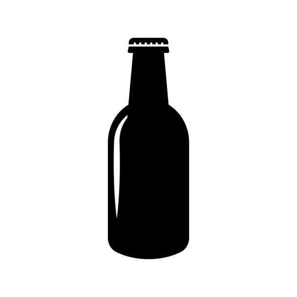 Beer bottle icon. Wine bottle. Alcohol silhouette icon. Editable vector. - Vecteur, image
