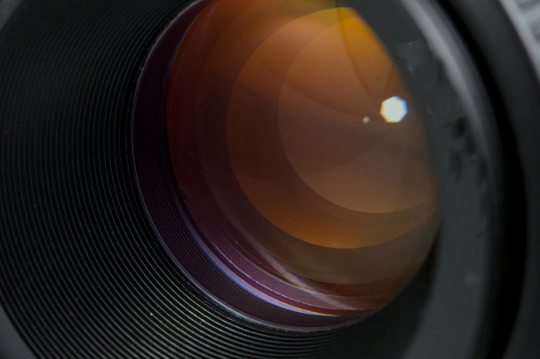 The diaphragm of a camera lens aperture - Photo, Image