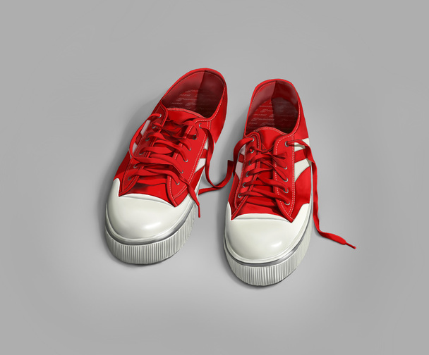 Fashionable red shoes. - 写真・画像