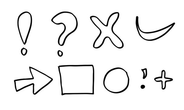 Set of business doodle element on white background.vector illustration. - Vektör, Görsel