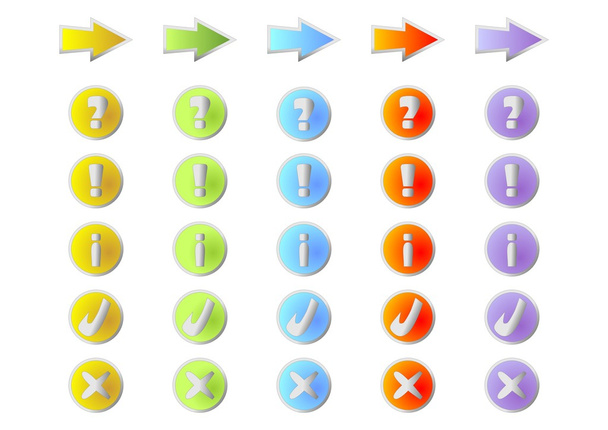 Un set di icone in vari colori
 - Vettoriali, immagini
